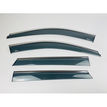 Дефлектори вікон Hyundai Santa Fe 2012-2018 з нерж. хром полоскою-4